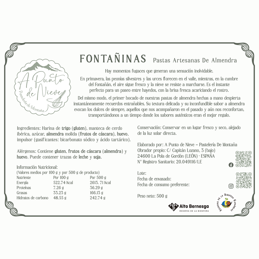 Pack de pastas artesanas Fontañinas en caja metálica y Pastas Fontañinas Mini
