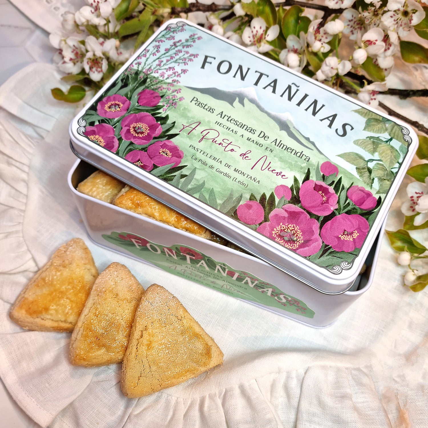 Pastas artesanas Fontañinas en caja metálica
