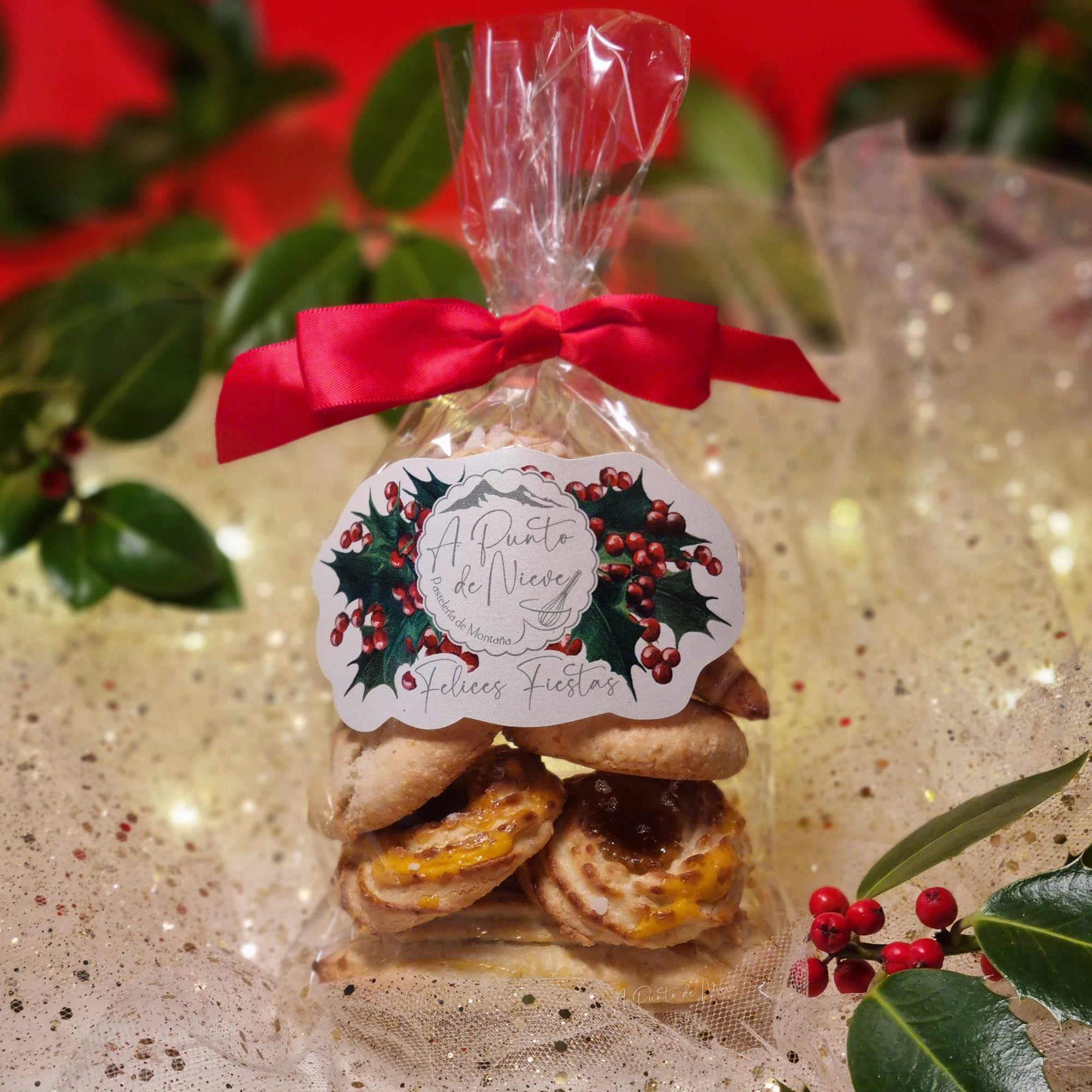 Amarguillos y almendrados en bolsita festiva