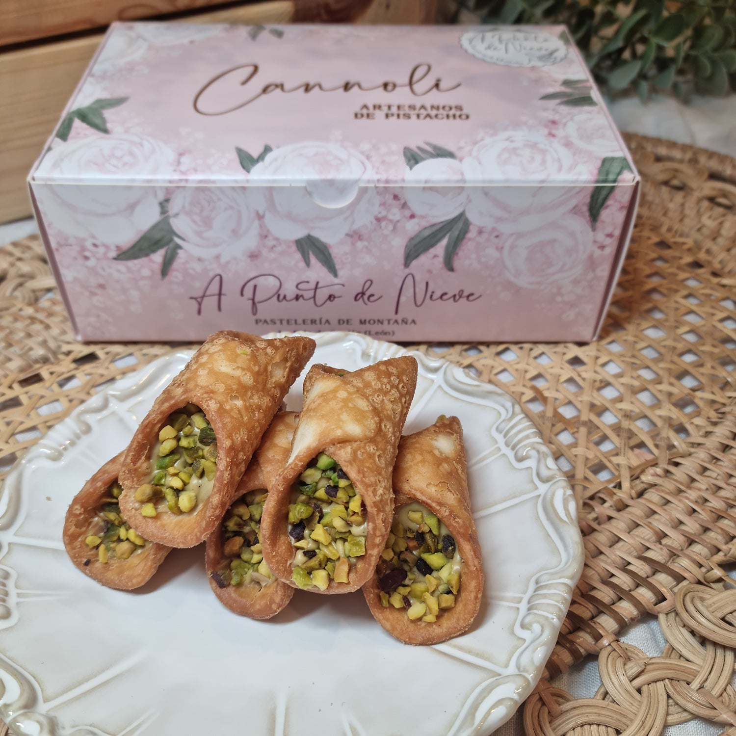 Cannoli artesano de pistacho