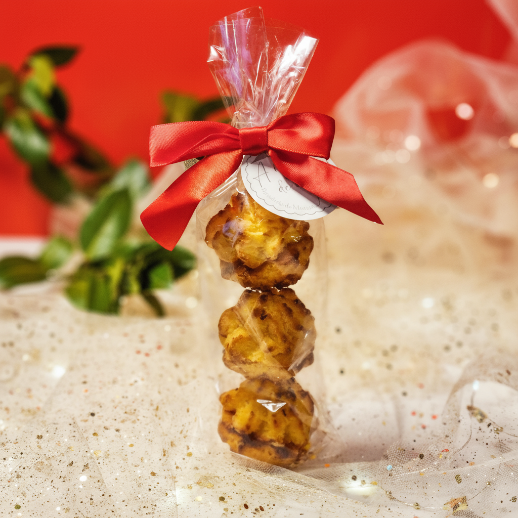 Coquitos artesanos en bolsita navideña