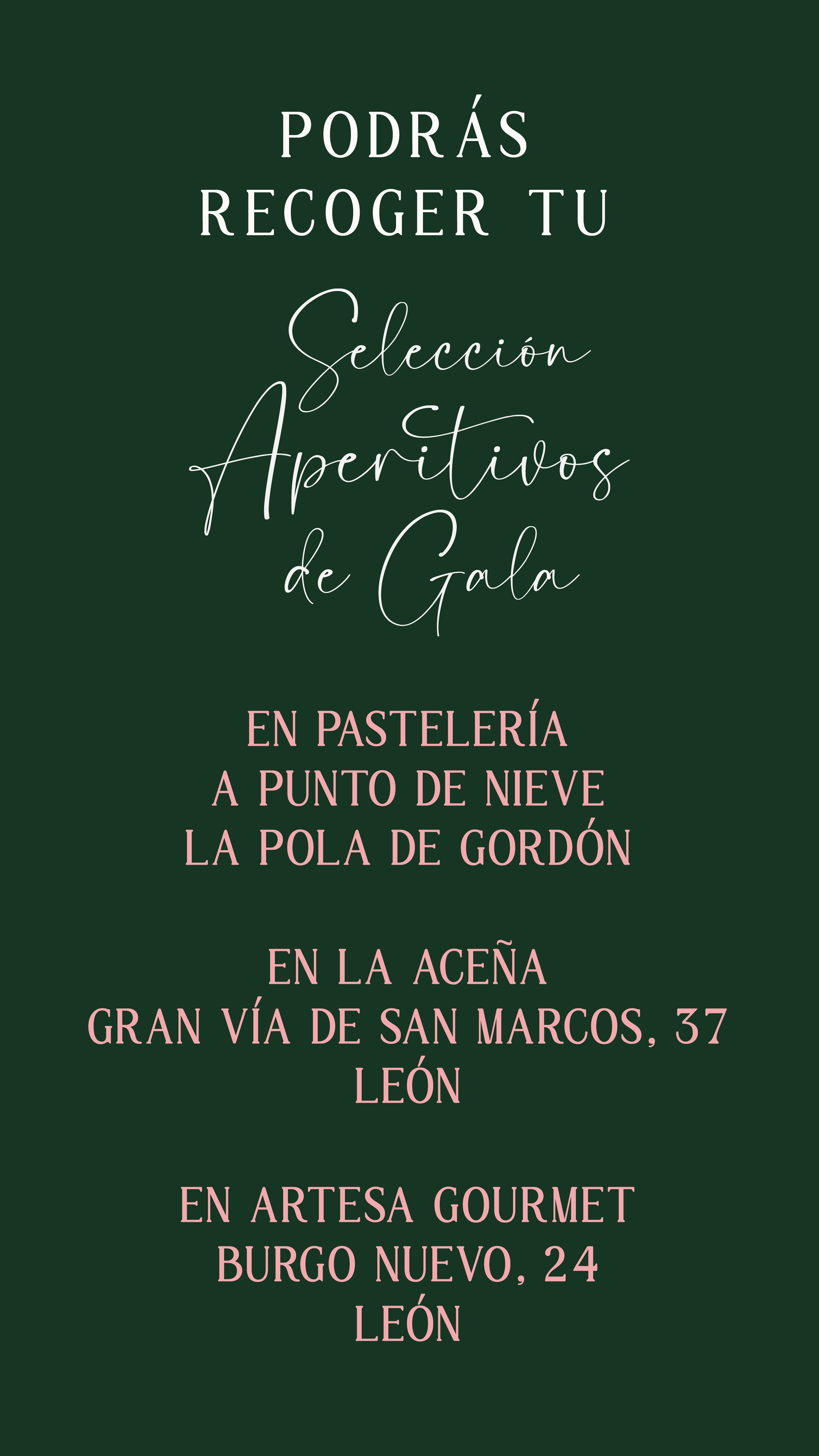 Colección Aperitivos de Gala (Recogida en Pastelería o en León)
