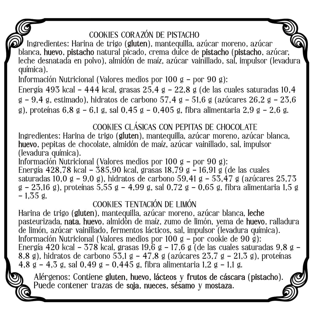 Cookies Corazón de Pistacho en caja de cartón