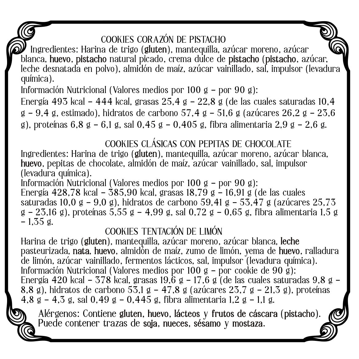 Cookies Corazón de Pistacho en caja de cartón